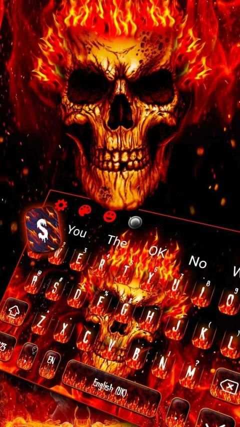 Fire Burning Skull Keyboard Theme स्क्रीनशॉट 2