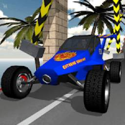 Extreme driving. Racing in car with stunts