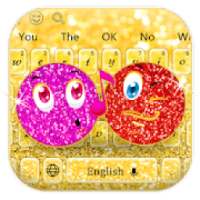 Purple red gold cute emoticon pack keyboard theme on 9Apps