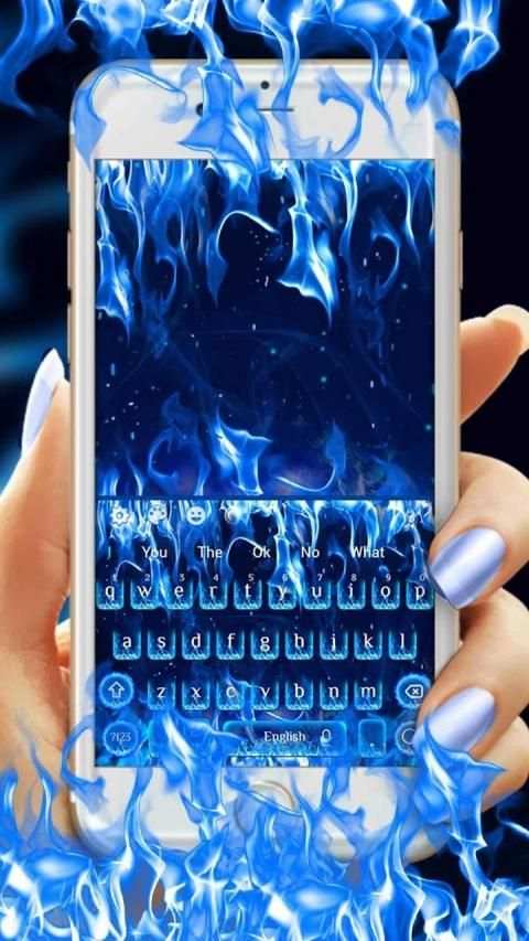 Blue Fire Flame Keyboard Theme screenshot 3