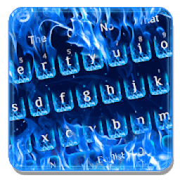 ikon Blue Fire Flame Keyboard Theme