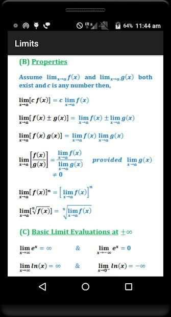 Calculus Quick Reference Pro screenshot 1