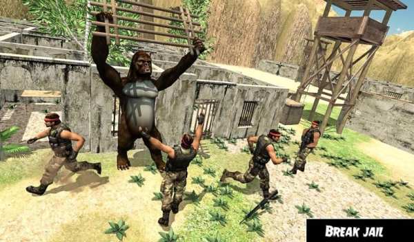 Wild Gorilla Jail Escape – Angry Ape Survival स्क्रीनशॉट 3