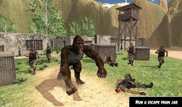 Wild Gorilla Jail Escape – Angry Ape Survival स्क्रीनशॉट 1