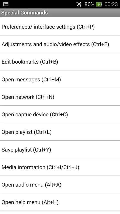 Free VLC Player Shortcuts screenshot 1