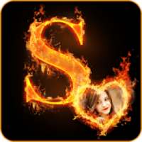 Fire Text Photo Frame
