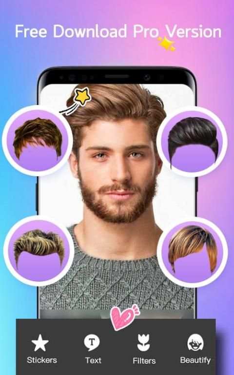 Men Hairstyles Changer स्क्रीनशॉट 2