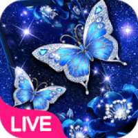 Shiny Blue Butterfly Live Wallpaper on 9Apps