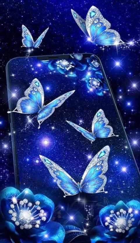Shiny Blue Butterfly Live Wallpaper स्क्रीनशॉट 4