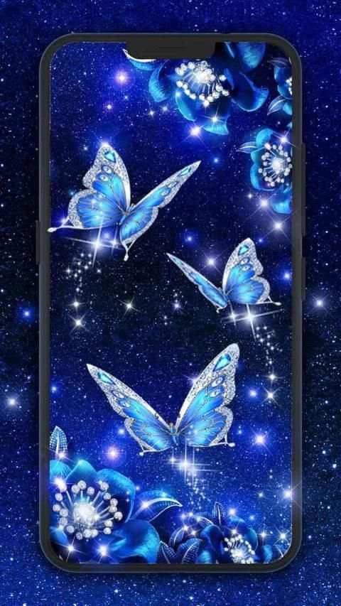 Shiny Blue Butterfly Live Wallpaper स्क्रीनशॉट 3