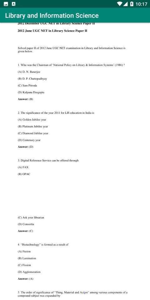 Library and Information Science, NET Solved Paper screenshot 3