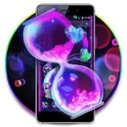 ikon Neon Butterfly Clock theme