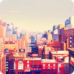 Pixel Art City Wallpaper