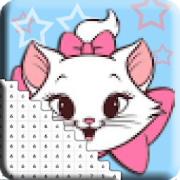 ikon Cute Cat Coloring By Number: Pixel Art