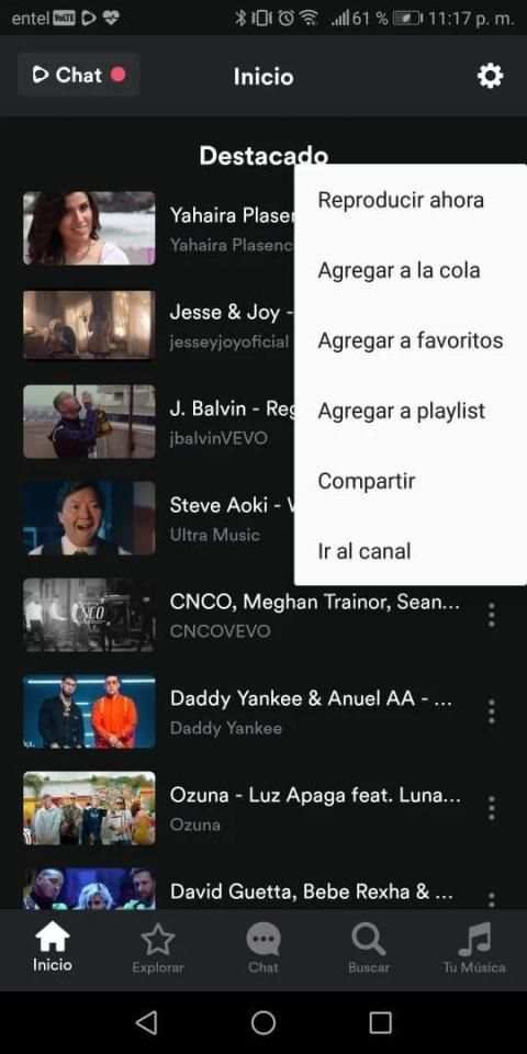 Vider: música para YouTube screenshot 2