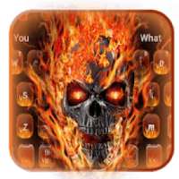 Horror Fire Skull Keyboard