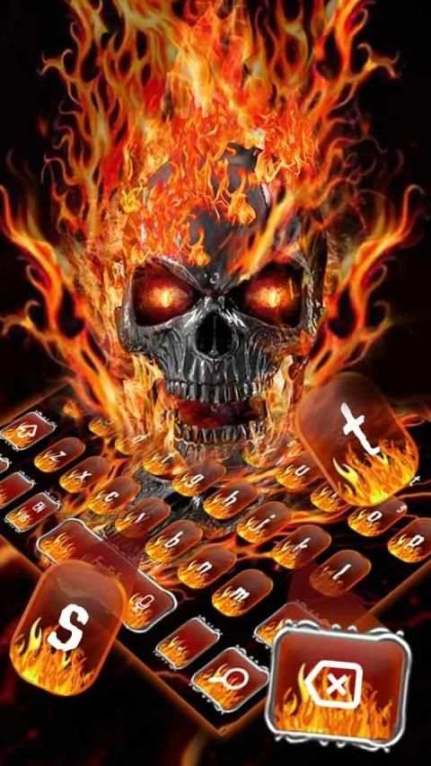 Horror Fire Skull Keyboard स्क्रीनशॉट 2