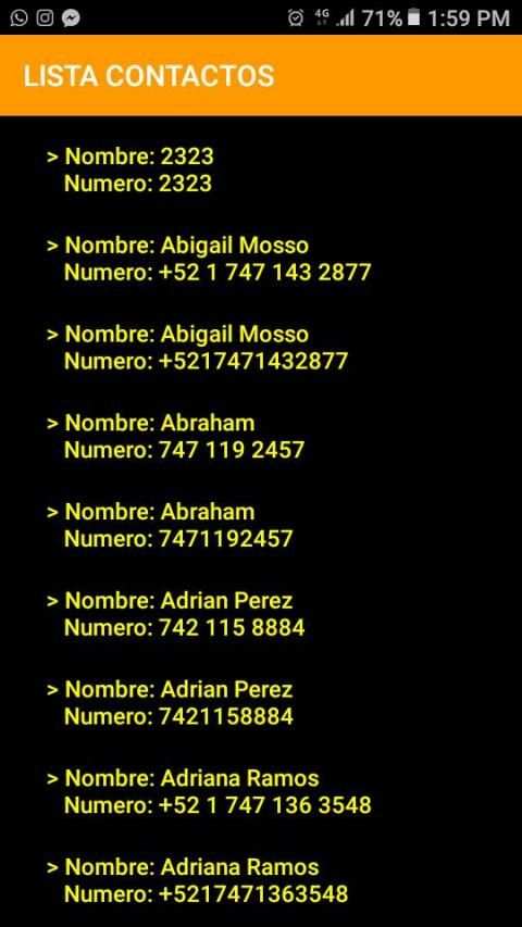 Lista de Contactos screenshot 2