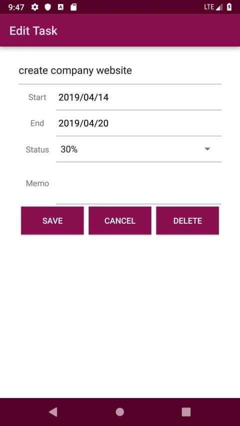 Project Planner screenshot 1