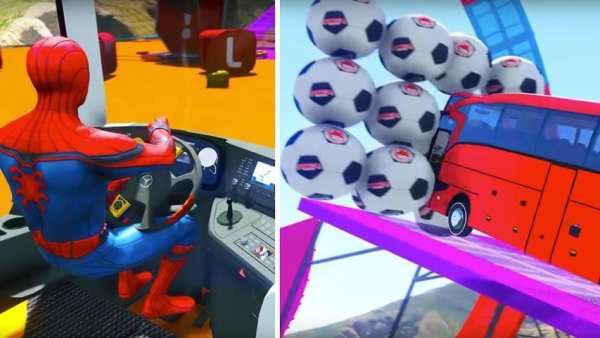 Superheroes Bus Stunts Racing स्क्रीनशॉट 1