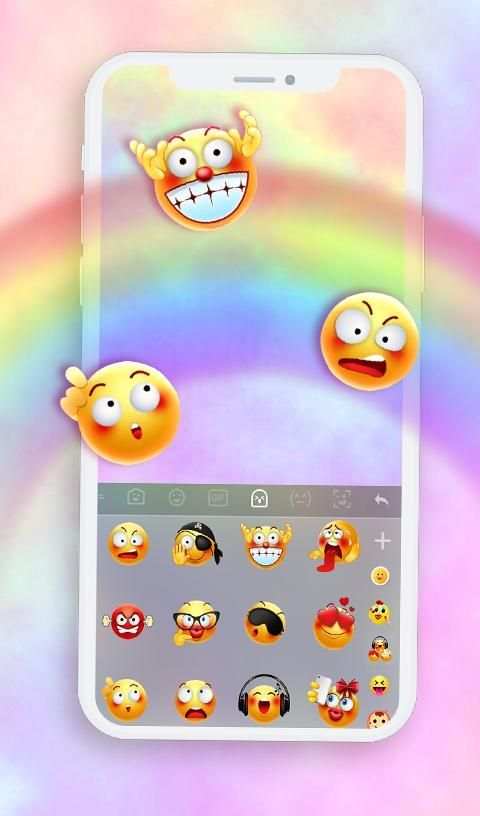 Pastel Rainbow Color Keyboard Theme 3 تصوير الشاشة