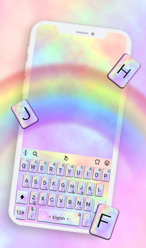 Pastel Rainbow Color Keyboard Theme 5 تصوير الشاشة