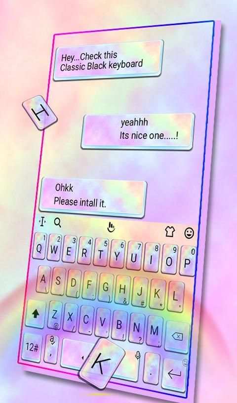 Pastel Rainbow Color Keyboard Theme 1 تصوير الشاشة