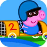kids happy pig racing