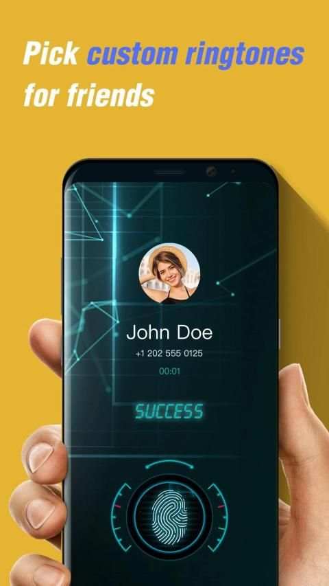 Fingerprint style call screen theme, caller ID screenshot 5