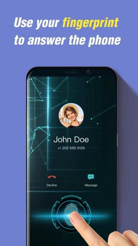 Fingerprint style call screen theme, caller ID screenshot 6