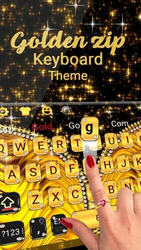 Golden Zipper Keyboard Theme स्क्रीनशॉट 2