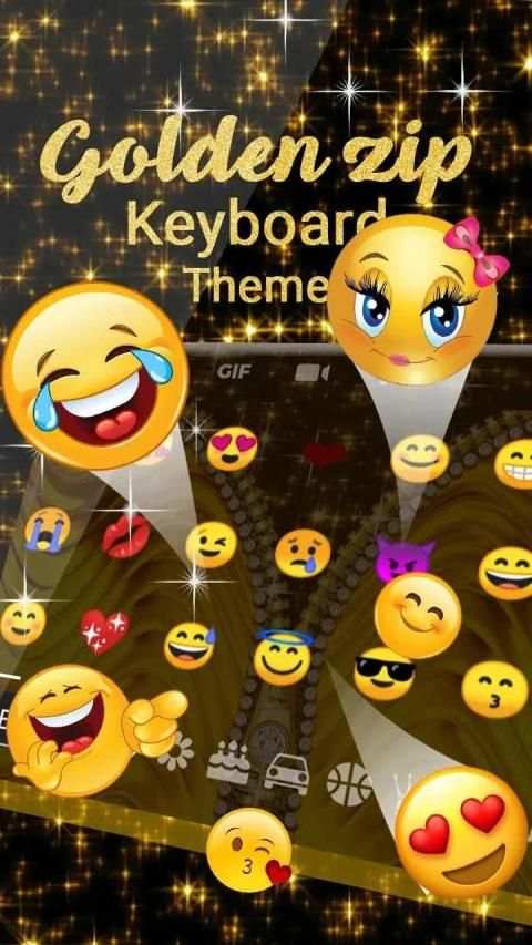 Golden Zipper Keyboard Theme स्क्रीनशॉट 1
