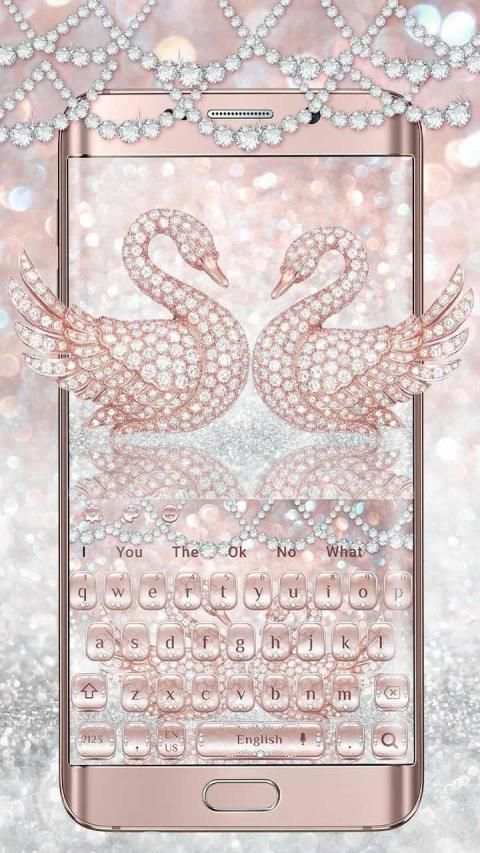 Gold Diamond Swan Keyboard स्क्रीनशॉट 3