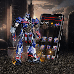 ikon 3D Blue Metal Robot Hero Theme