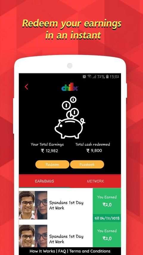 Chillx - Videos, Friends, Social, Share, Earn screenshot 1