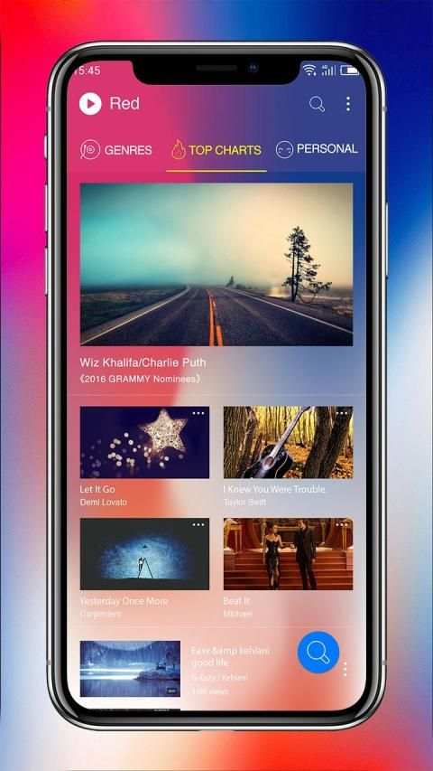 Phone X Music - Red player स्क्रीनशॉट 4