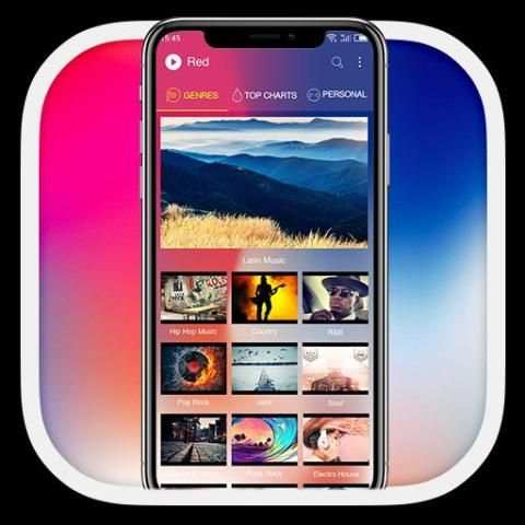 Phone X Music - Red player स्क्रीनशॉट 1
