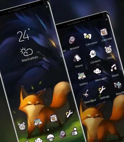 Cute theme Little fox illustration 3 تصوير الشاشة