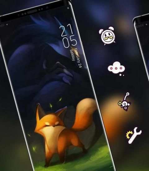Cute theme Little fox illustration 4 تصوير الشاشة