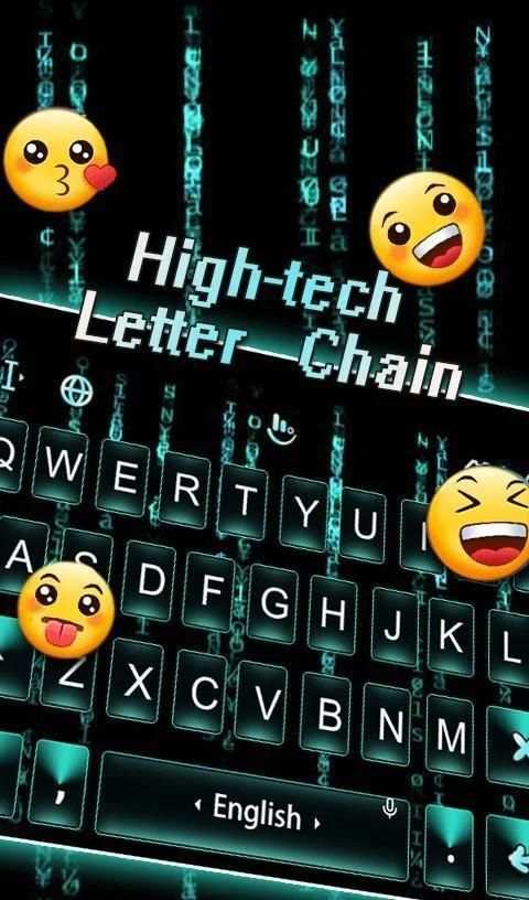 High-Tech Letter Chain Keyboard Theme screenshot 2