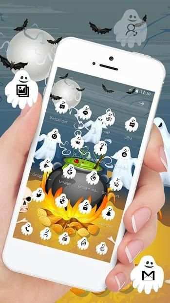 Halloween Moon Night Ghost Soup Theme screenshot 3