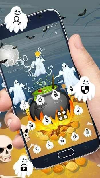 Halloween Moon Night Ghost Soup Theme screenshot 4