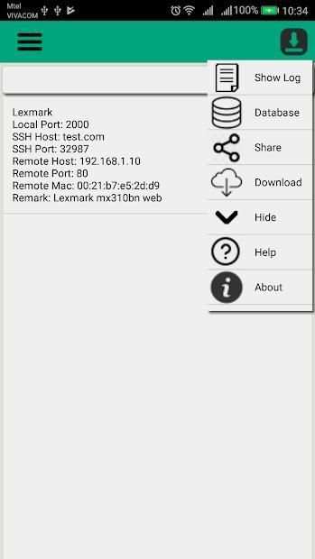 SSH Tunnel screenshot 2