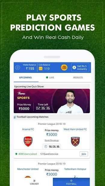 GameOn: Match Prediction & Live Sports Quiz screenshot 1