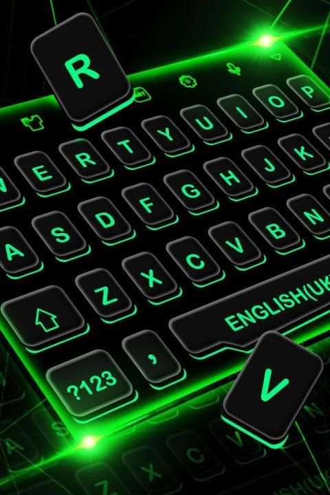 Neon Green Future Tech Keyboard स्क्रीनशॉट 1