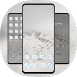 White classic snow mountain theme icon