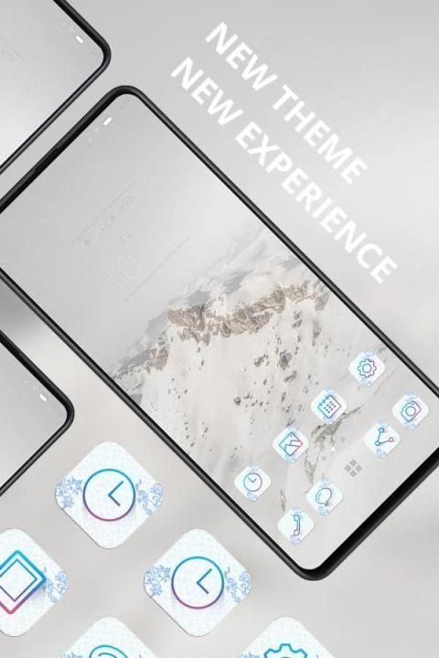 White classic snow mountain theme स्क्रीनशॉट 2