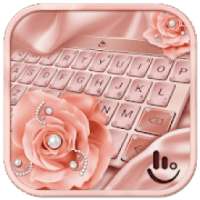 Pink Rose Gold Diamond Drops Keyboard Theme