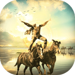 Horse With Man Photo Suit आइकन