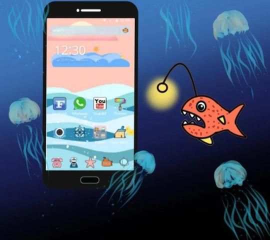 Tema Kartun Lukisan Laut screenshot 2